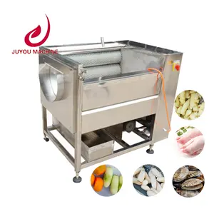 Automatic Commercial Used Ginger Washing Machine Potato Carrot Yam Brush Roller Cleaning Machine Root Vegetables Washer Peeler