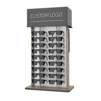 Présentoir à lunettes sur pied Ray Custom en promotion avec roulettes pivotantes pour exposition de montures