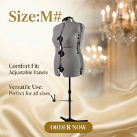 Mannequin professionnel réglable en ABS gris pour femme, support de mannequin réglable pour projets de confection de vêtements