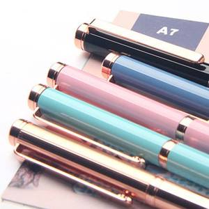 Stylo Roller Élégant et Fin en Métal, Cadeau Souvenir, Logo Personnalisé, Or Rose - Product Image 3