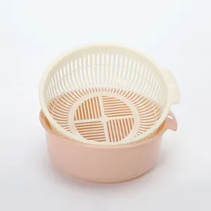 Cesta de drenaje de plástico con forma redonda, colador de filtro de cocina de tamaño pequeño, para frutas y verduras, WHY326, 2 uds.