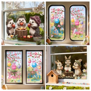 Adhesivos Decorativos para Ventanas con Diseño de Conejito de Pascua, Calcomanías Estáticas de PVC para Decoración de Interiores en Pascua y Fiestas de Cumpleaños - Product Image 4
