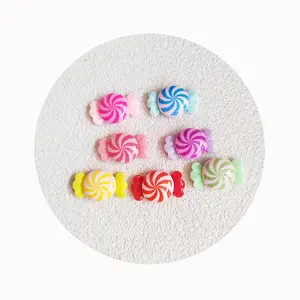 Kawaii Wrapped Candy Resin Charms Flatback Cabochon For Slime Clay Sprinkles DIY Crafts Accessories