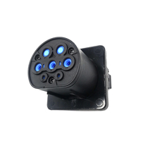 Connecteur de prise mâle pour recharge de VE Type 2, IEC 62196-2, 32A, 3 phases, 480V, 22KW, 4 points fixes AC pour véhicule électrique Type 2
