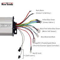 Contrôleur de moteur CC sans balais universel de haute qualité 500W 48V 60V 12 tubes pour vélo électrique, scooter, moto, voiture