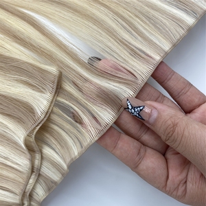 Extensiones de <span class=keywords><strong>Cabello</strong></span> Balayage de Baja Luminosidad, Extensiones de <span class=keywords><strong>Cabello</strong></span> 100% Humano, Tramas Finas Invisibles de Doble Grosor - Product Image 2