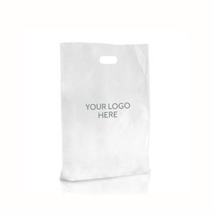 Customized Die Cut LDPE White Plastic Bag With Handle Thickening With Logo Print Carrier Gift Retail Plastic Shopping