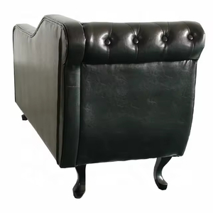 Chaises longues capitonnées en coton brun de luxe, modernes et confortables, pour salon, appartement, hôtel - Product Image 4