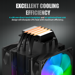 <span class=keywords><strong>Uphere</strong></span> A94K Intel LGA 1151 1150 1700 Refroidisseur de processeur 3PIN ARGB 4PIN PWM Ventilateur de refroidissement Dissipateur thermique 4 caloducs Dissipateur thermique en tour RGB 92mm - Product Image 4