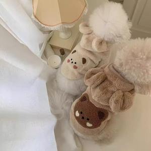 Primavera otoño perro oso con capucha cálido polar cachorro pequeño y mediano perro dos pies ropa para <span class=keywords><strong>mascotas</strong></span> - Product Image 3