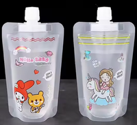 Pochette à bec verseur en plastique écologique de qualité alimentaire avec logo personnalisé, 50 ml-500 ml, pour liquides/yaourts