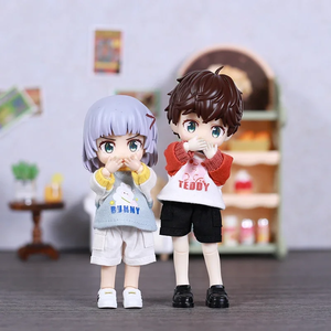 Ob11 búp bê Quần Áo obutsu11 nhỏ dễ thương hoodie Set cặp với quần và quần <span class=keywords><strong>short</strong></span> búp bê vài trang phục cho 1/12bjd búp bê Quần Áo - Product Image 2