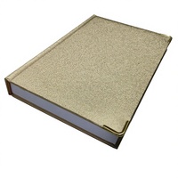 Carnet de notes A5 haut de gamme en similicuir avec couverture rigide en éponge, coins métalliques et pages à bordure dorée – Cadeau d'entreprise