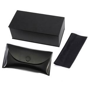 <b>Sunglasses</b> <b>Case</b> Leather Flip-top Rectangle Eyeglasses Storage Bag Solid Color Protective <b>Case</b> for Glasses - Product Image 1