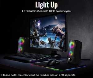 Surround Sound Multimedia 2.0 Channel Speaker <b>Gaming</b> RGB Speaker <b>for</b> <b>PC</b> Computer Laptop - Product Image 2