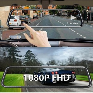 10 ''1080P IPS écran tactile voiture Stream Media Dashcam DVR voiture rétroviseur caméra de tableau de bord avec enregistreur vidéo à double objectif - Product Image 3