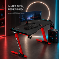 Bureau de jeu en métal AOR 120cm 140cm, grande table d'ordinateur avec porte-gobelet pour bureau à domicile, table de gamer PC, vente en gros d'usine OEM ODM