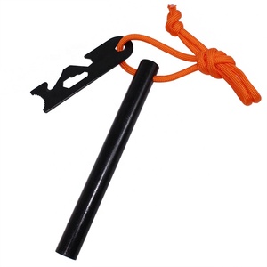 1/2*5 pouces Survie de Démarreur de Feu Outil Paraffine Cire Cordon Amadou Ferrocium Tige <span class=keywords><strong>Firesteel</strong></span> avec Sac de Transport En Nylon - Product Image 4