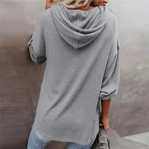 เสื้อฮู้ดแบบสวมหัวทรงหลวมสำหรับทุกเพศทุกวัย สีสันตามสั่ง สไตล์ยุโรป แขนยาว เหมาะสำหรับเล่นกีฬา - Product Image 6