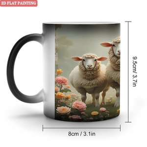 Taza Negra Esmerilada de Cerámica de 11 oz para Transferencia de Calor, Taza de Regalo Sensible al Calor para Manualidades - Product Image 1