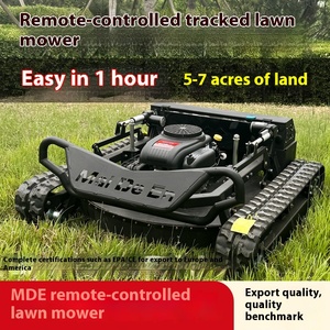 Direct Factory 24V Industrial Automatic Crawler Lawn Mower Remote Control All-Terrain Weeding Features 4-stroke Engine Grass Box - Product Image 5