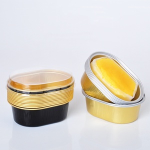 Wholesale Aluminum Foil Oval Cupcake Baking <strong>Cups</strong> with Lids,Ellipse Cupcake Foil Liners <strong>Mini</strong> Cake Containers for Flan Pudding - Product Image 5