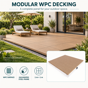 Plataforma Exterior de WPC Prefabricada para Jardín, Impermeable, de Alta Calidad, con Acero Galvanizado y Altura Ajustable, Directo de Fábrica - Product Image 3