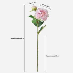 Bouquets <span class=keywords><strong>de</strong></span> pivoines artificielles <span class=keywords><strong>de</strong></span> luxe, fleurs en soie à 2 têtes, décoration moderne pour la maison, ameublement doux pour mariage, <span class=keywords><strong>rose</strong></span> 67CM - Product Image 4