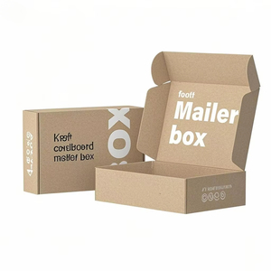 Couleur du logo de vente au détail personnalisé ondulé pliable expédition enveloppe kraft papier revêtement UV en relief produit d'expédition boîte pliante - Product Image 1