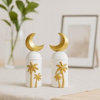 Prix d'usine Nicro, 2 pièces, décorations de table en résine de luxe avec motif de cocotier et de lune dorée, Eid Mubarak, décorations de maison pour le Ramadan