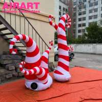 Arbre gonflable en forme de canne à sucre de 3 m (10 pi) de haut, qualité commerciale, pour décoration d'entrée de centre commercial de Noël, arbre gonflable personnalisé en forme de bonbons