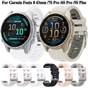 Para Garmin Fenix 8 43mm 7S Pro 6S Pro Plus correas de <span class=keywords><strong>reloj</strong></span> de silicona 20mm calidad asegurada <span class=keywords><strong>Gamin</strong></span> muñequera - Product Image 6