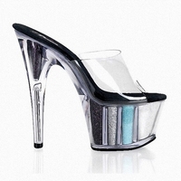 7 pouces mode talon mince plate-forme transparente décapant talons pôle danse sandales transparentes danse talons hauts discothèque pour les femmes