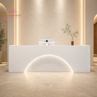 Bureau d'accueil de luxe moderne et écologique pour clinique dentaire, salon, hôtel et hôpital avec logo personnalisé