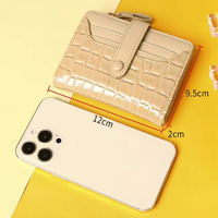 Tas genggam kulit PU untuk wanita, tas dompet kulit PU Multi kartu Kasual, tas Clutch ritsleting ganda aman, tas penyimpanan gaya buaya untuk wanita harga pabrik