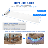 Écran LED flexible ultra-fin personnalisé RX, à coller sur verre, P4, affichage LED transparent, publicité intérieure, panneau LED pour fenêtres
