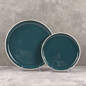 Vente directe d'usine Restaurant chinois couleur <span class=keywords><strong>turquoise</strong></span> cerclé <span class=keywords><strong>vaisselle</strong></span> en céramique <span class=keywords><strong>vaisselle</strong></span> de luxe - Product Image 2