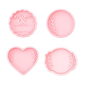 Cortadores de Galletas de Plástico con Forma de Corazón, Letras de <span class=keywords><strong>Amor</strong></span> en 3D, Diseño de Dibujos Animados, para Arcilla, Anime, Impresión Realista, Serie <span class=keywords><strong>Matrimonio</strong></span> - Product Image 5