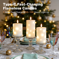 Lampe à bougie LED rechargeable par USB, télécommande, couleur de flamme ambre, décorations de Noël, bougies, ensembles de cadeaux de mariage