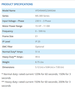 Variador de Frecuencia Delta VFD49AMS23ANSAA Trifásico 400V IP21 para Automatización Industrial - Product Image 2