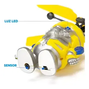 Mini Drone Space <b>Robot</b> With Infrared Induction Sensor And <b>Remote</b> <b>Control</b> For Outdoor Play, Yellow And Silver Design, Ideal For K - Product Image 1