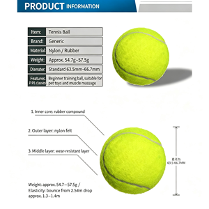 Regular Duty Hard Court Pressure Sealed Official Size Consistent Bounce Tennis <b>Ball</b> 3 Pack For <b>Training</b> Championship Grade - Product Image 2