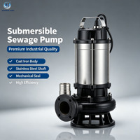 Bomba Sumergible Industrial para Drenaje de Aguas Residuales, Bomba de Elevación de Aguas Residuales con Sello Mecánico de Eje de Acero Inoxidable para Tratamiento de Aguas Residuales