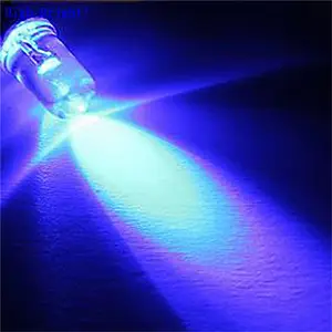 Flash Berkedip Laser Biru Hijau Merah 12V 5 Mm 3 Mm LED Lampu Dioda Warna dengan Pemegang Plastik Cap