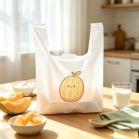 Sac de courses personnalisable, robuste, résistant à la chaleur, de qualité alimentaire, biodégradable, à soufflets latéraux, avec logo imprimé, taille et couleur personnalisées, en PE