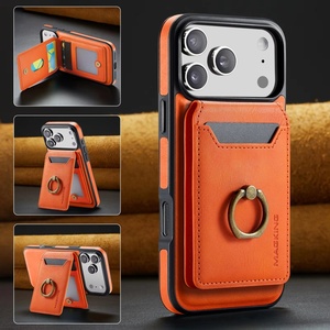เคสโทรศัพท์แบบกระเป๋าหนัง PU แม่เหล็กสำหรับ iPhone 18 12 13 14 15 16 17 Pro Max พร้อมช่องใส่บัตรและขาตั้งป้องกัน ขายส่ง - Product Image 1