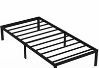 Cadre de lit double en métal durable sur mesure pour hôtels, écoles, appartements, grandes chambres – Plateforme avec tube métallique intérieur revêtu