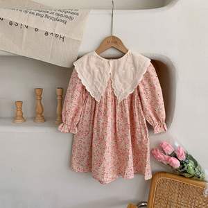 Printemps et automne nouvelle robe décontractée pour enfants avec imprimé fille col de poupée <span class=keywords><strong>jupe</strong></span> de princesse robe à manches longues pour petites filles - Product Image 1