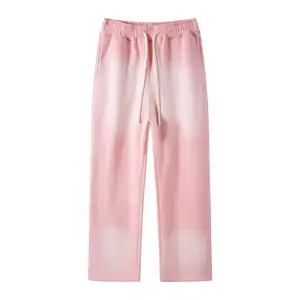 Pantaloni da Jogger Vintage Unisex YALI pesanti pantaloni della tuta a zampata con gradiente di lavaggio acido