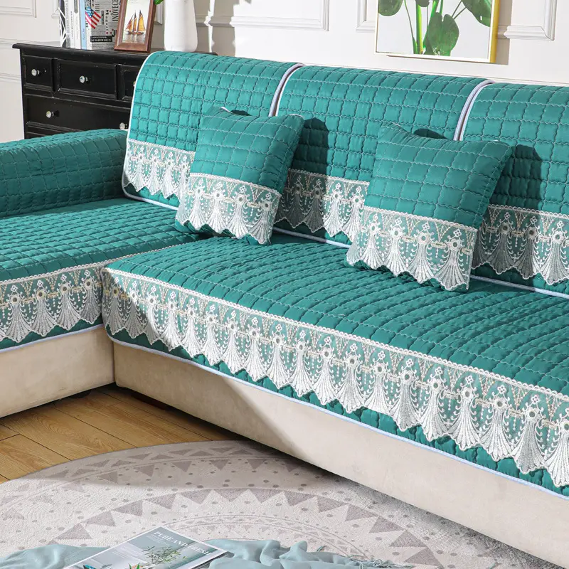 Hiện Đại Mùa Đông Sang Trọng Sofa Đệm Non-Slip Dày Ren Bìa Vải Và Polyester In Cho Đám Cưới Và Đảng Trang Trí